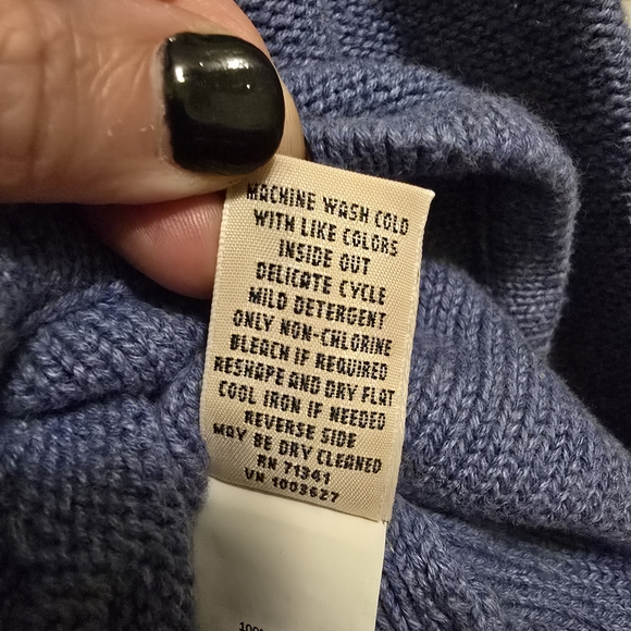 L.L. Bean Periwinkle Cable Knit Sweater - Picture 5 of 8